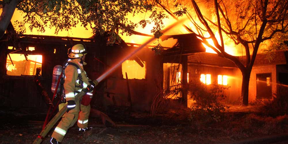 Firefighters battling house fire