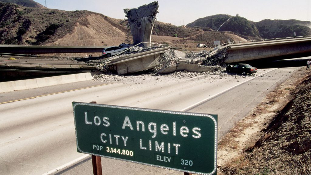 Upturned Highway Due to Earthquake