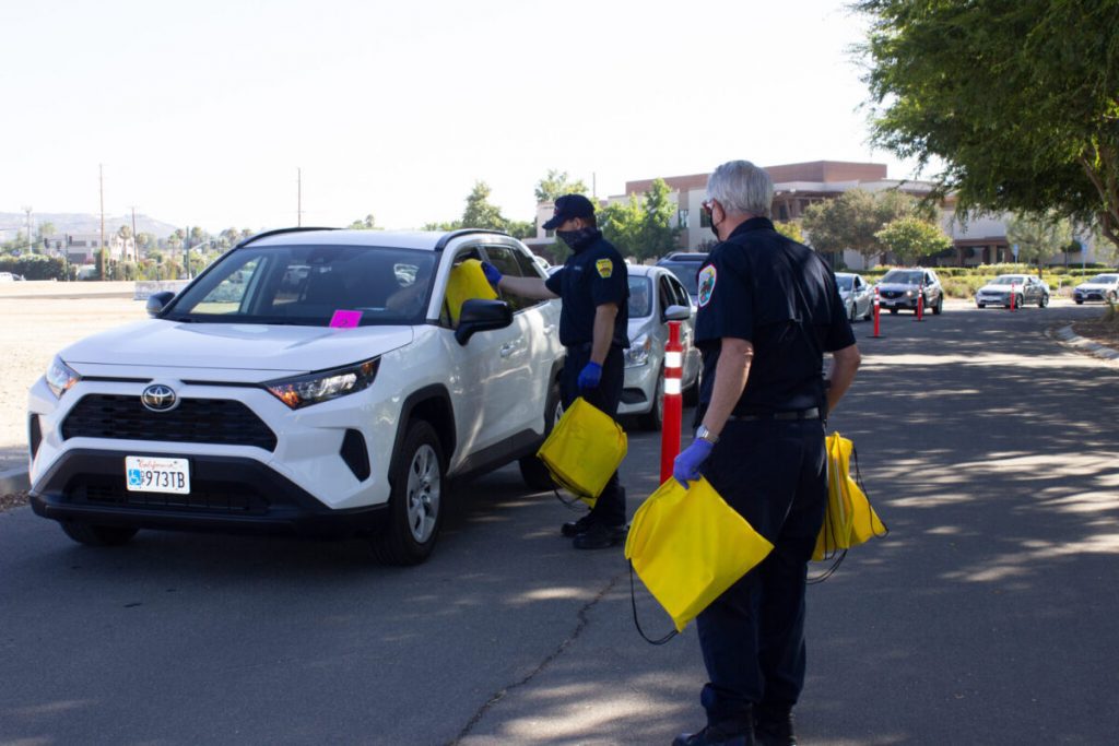 CalFire Prevention officers hand out fire safety materials
