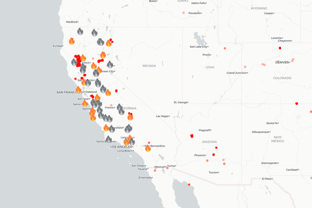 Interactive map of California